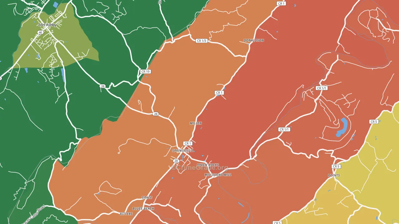 26763, WV Map of Theft Rates