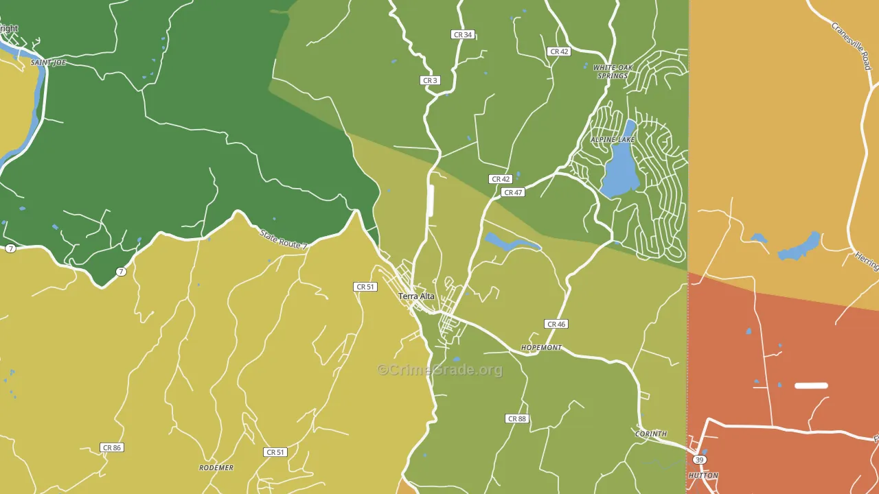 26764, WV Map of Theft Rates