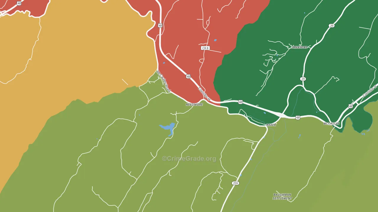 26801, WV Map of Theft Rates
