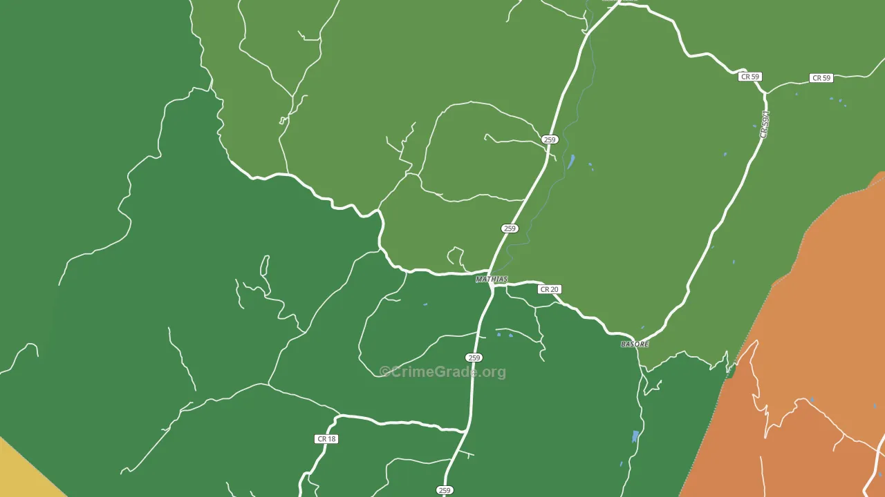 26812, WV Map of Theft Rates