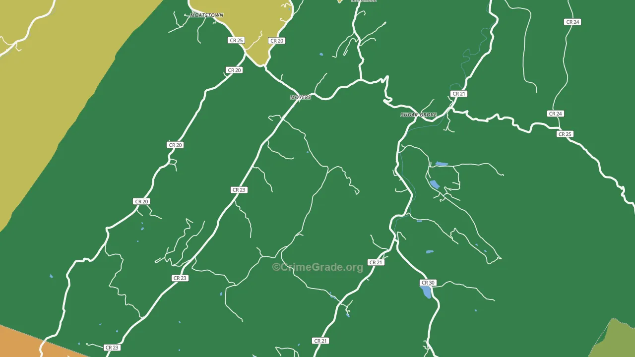 26815, WV Map of Theft Rates
