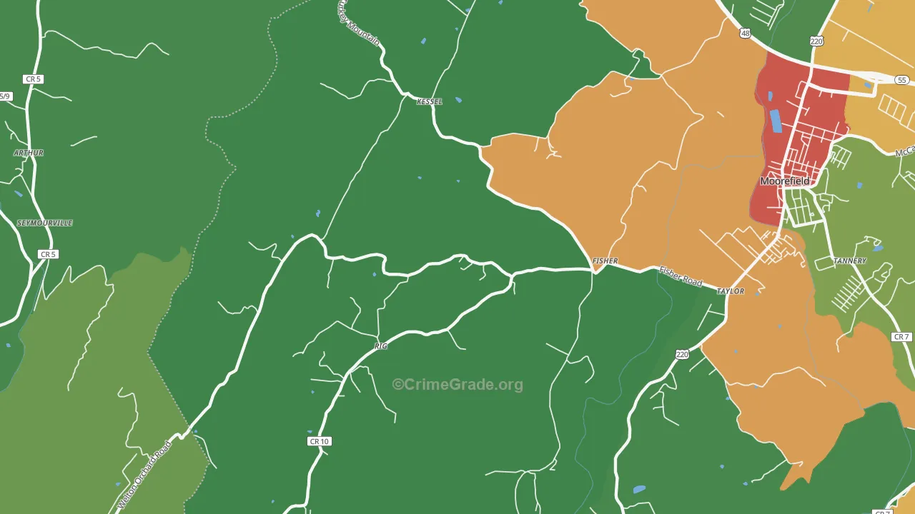 26818, WV Map of Theft Rates
