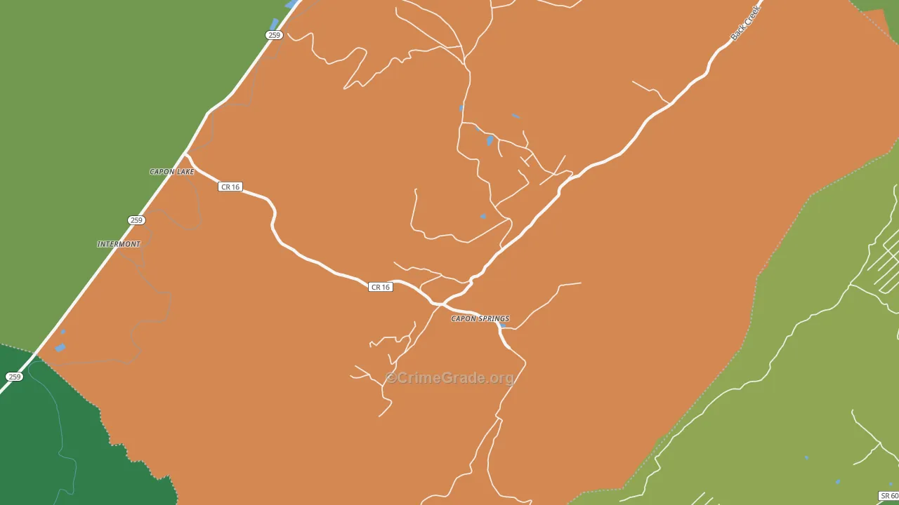 26823, WV Map of Theft Rates
