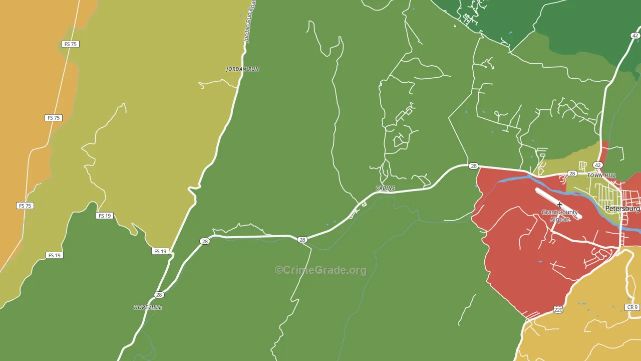 26855, WV Map of Theft Rates