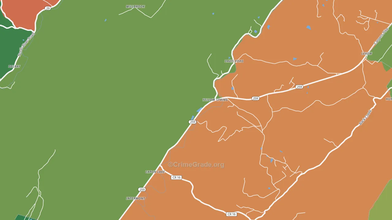 26865, WV Map of Theft Rates