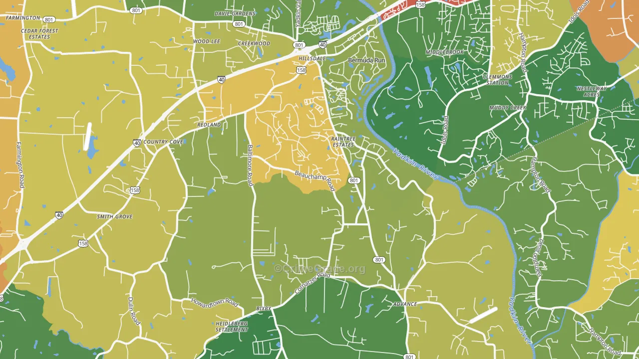 27006, NC Map of Theft Rates