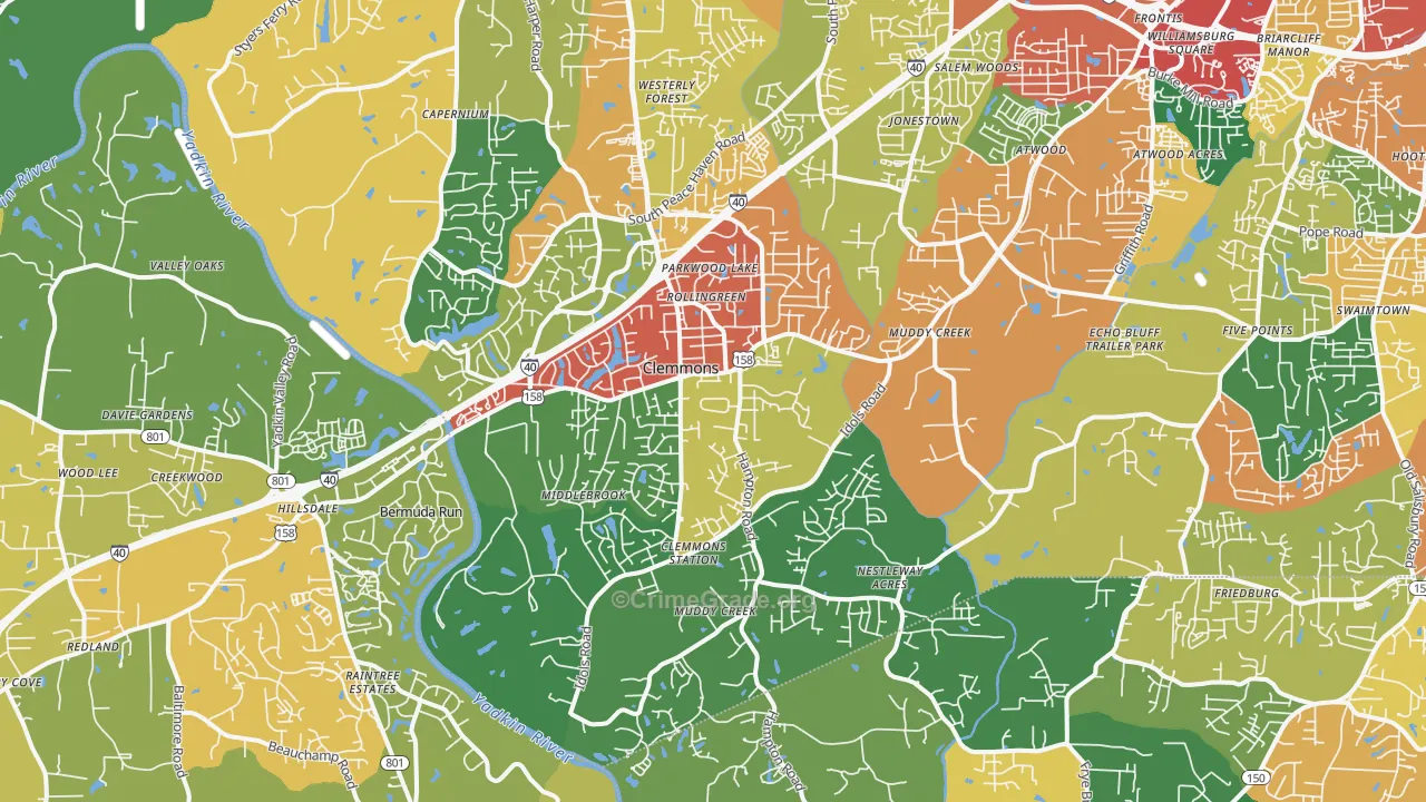 27012, NC Map of Theft Rates