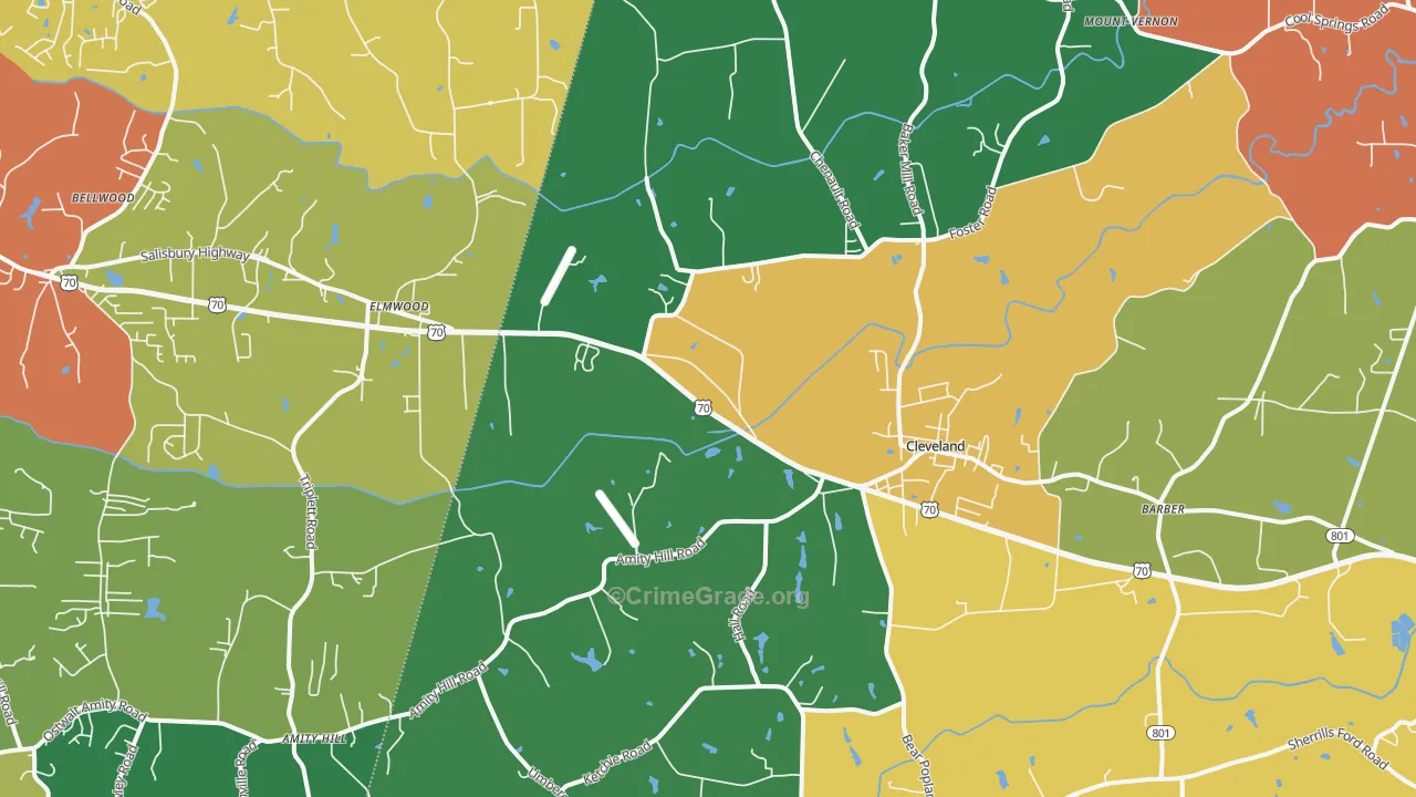 27013, NC Map of Theft Rates