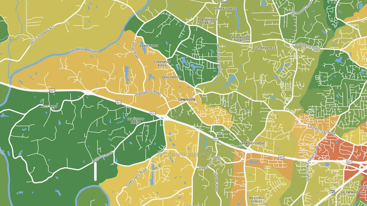 27023, NC Map of Theft Rates