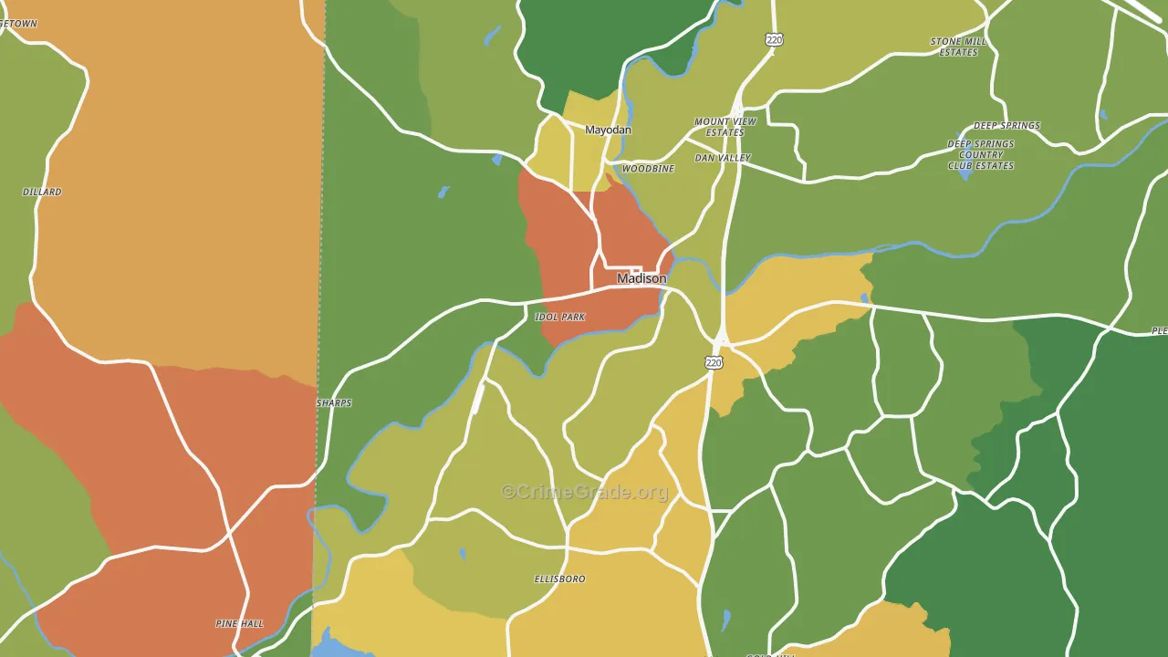 27025, NC Map of Theft Rates