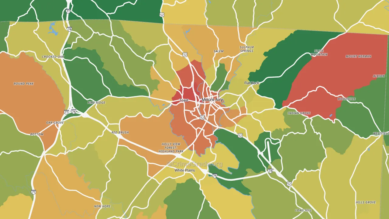 27030, NC Map of Theft Rates