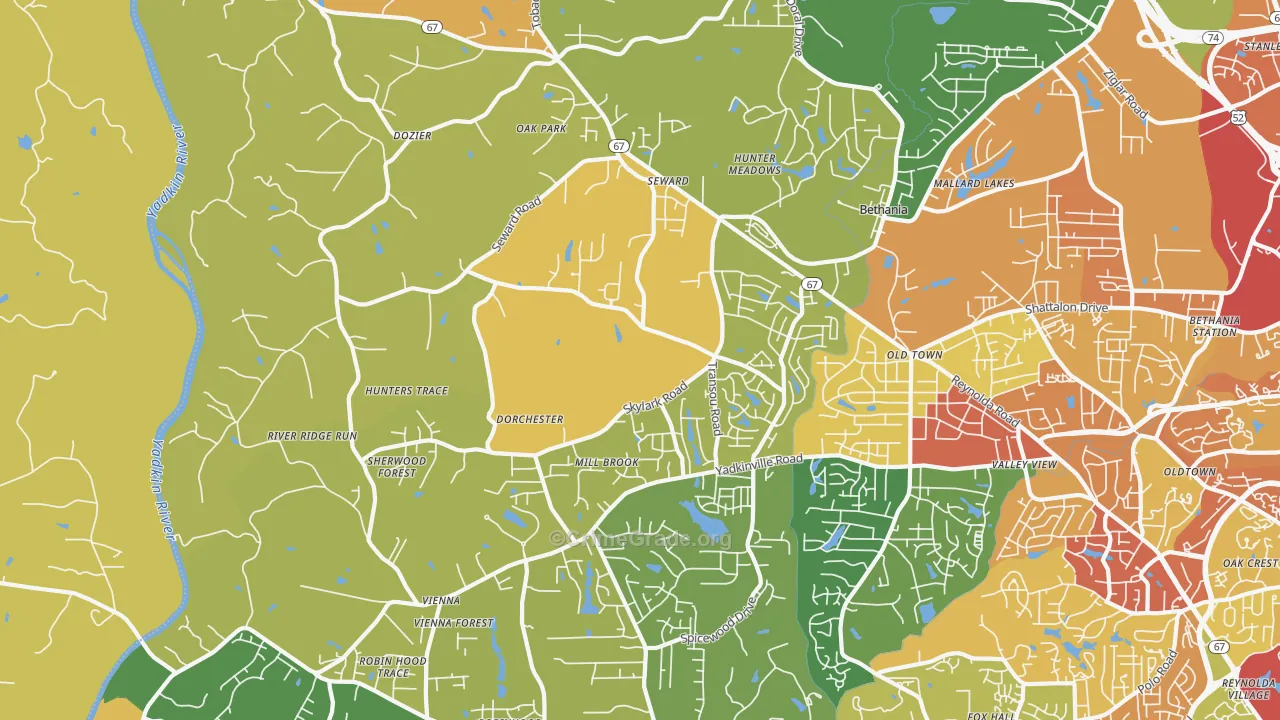 27040, NC Map of Theft Rates