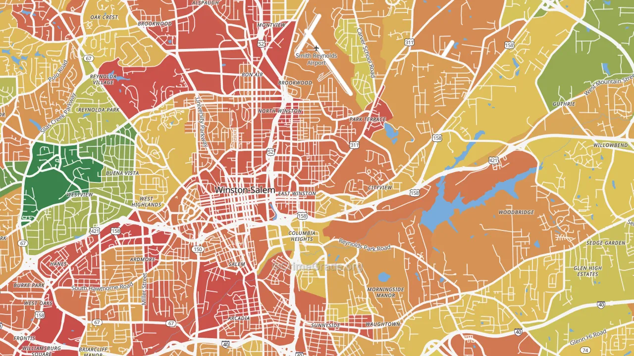 27101, NC Map of Theft Rates