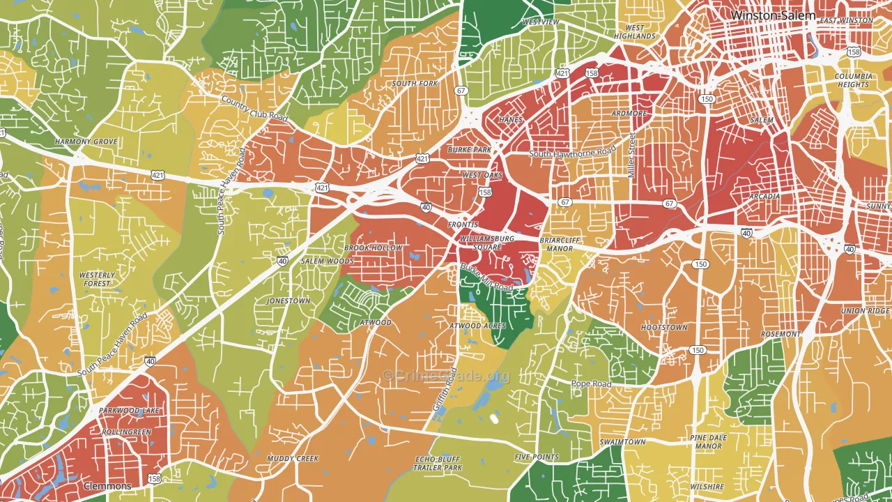 27103, NC Map of Theft Rates