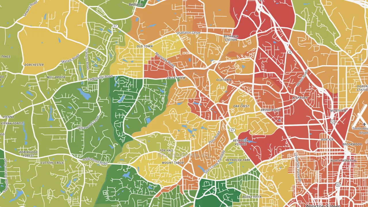 27106, NC Map of Theft Rates