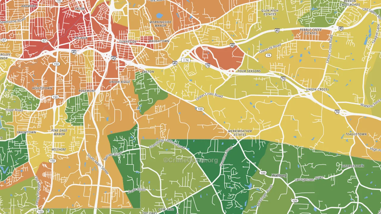 27107, NC Map of Theft Rates