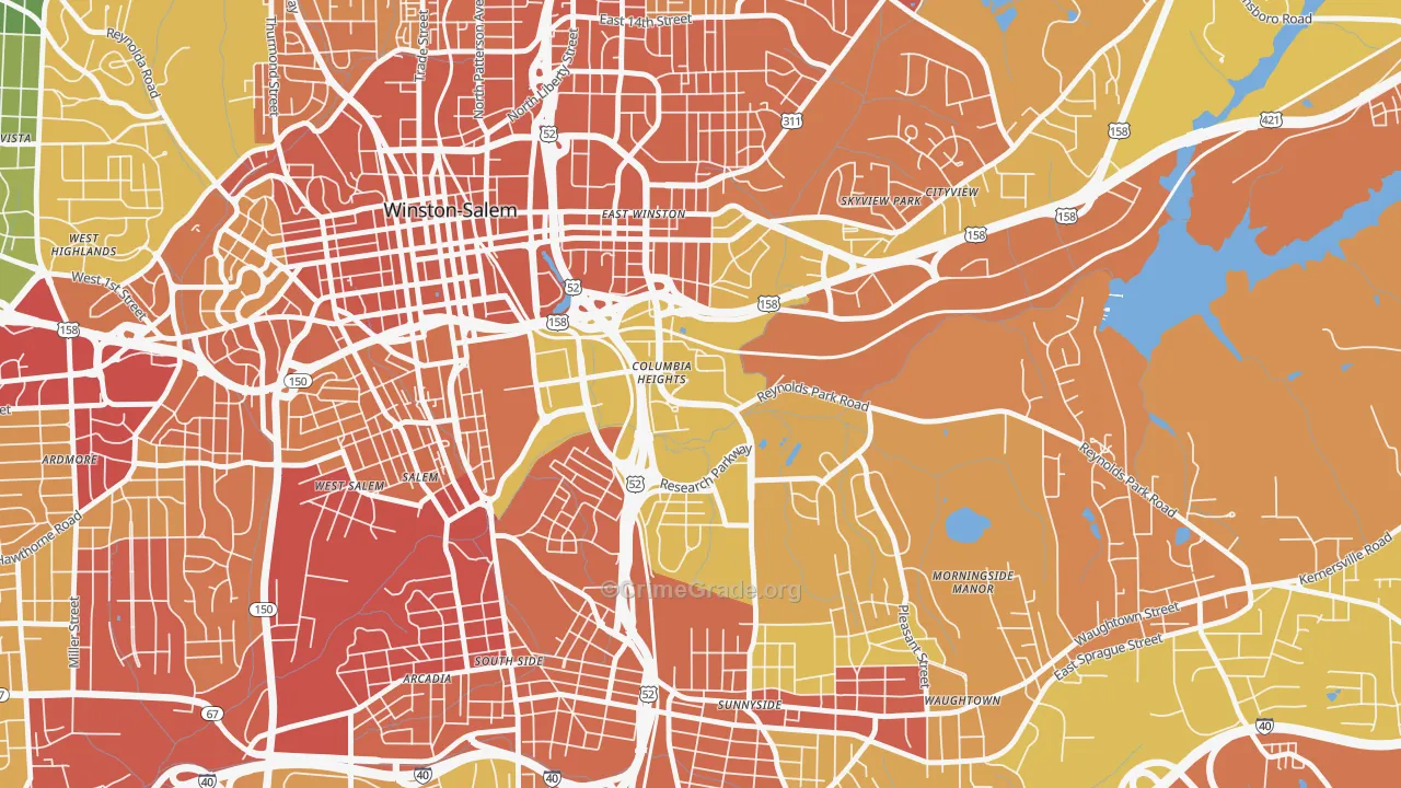 27110, NC Map of Theft Rates