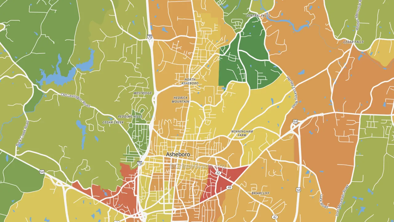 27203, NC Map of Theft Rates
