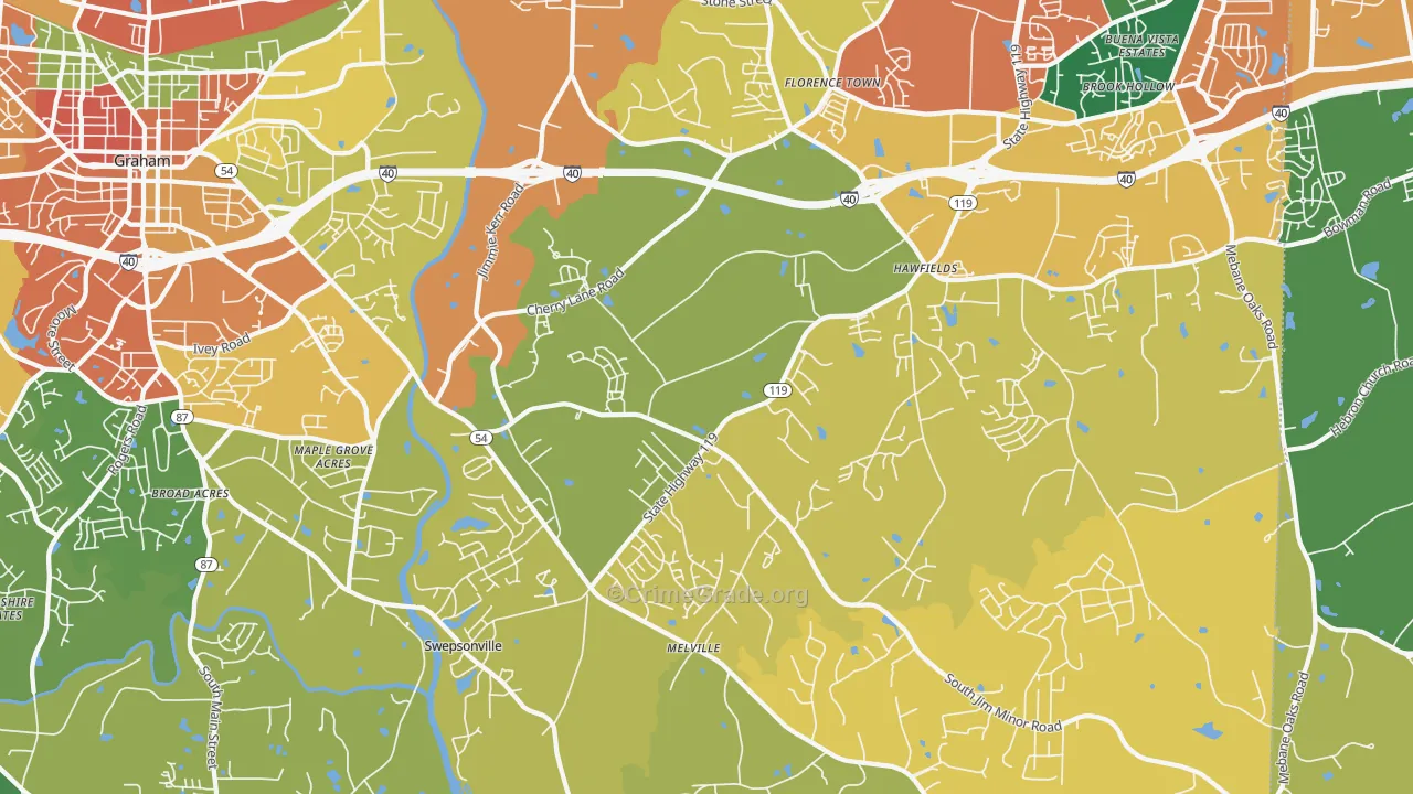 27258, NC Map of Theft Rates
