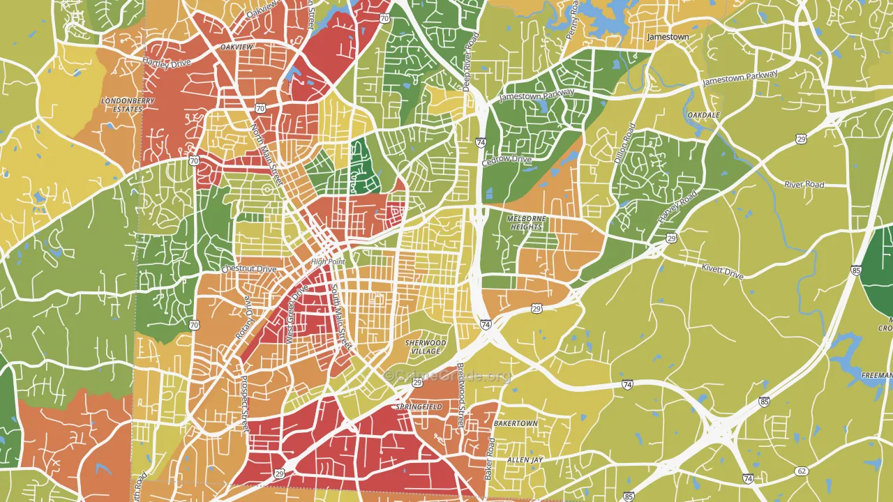 27260, NC Map of Theft Rates