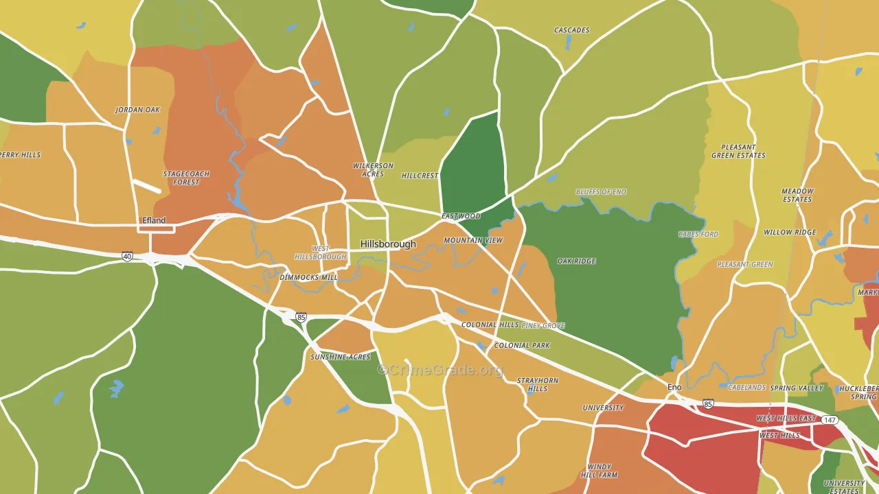 27278, NC Map of Theft Rates