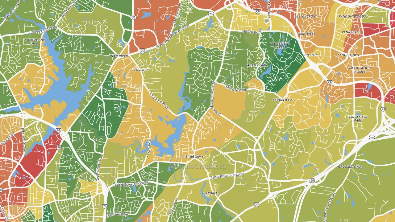 27282, NC Map of Theft Rates