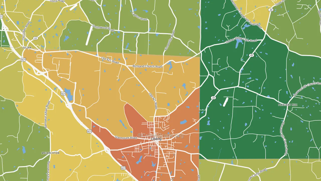 27298, NC Map of Theft Rates