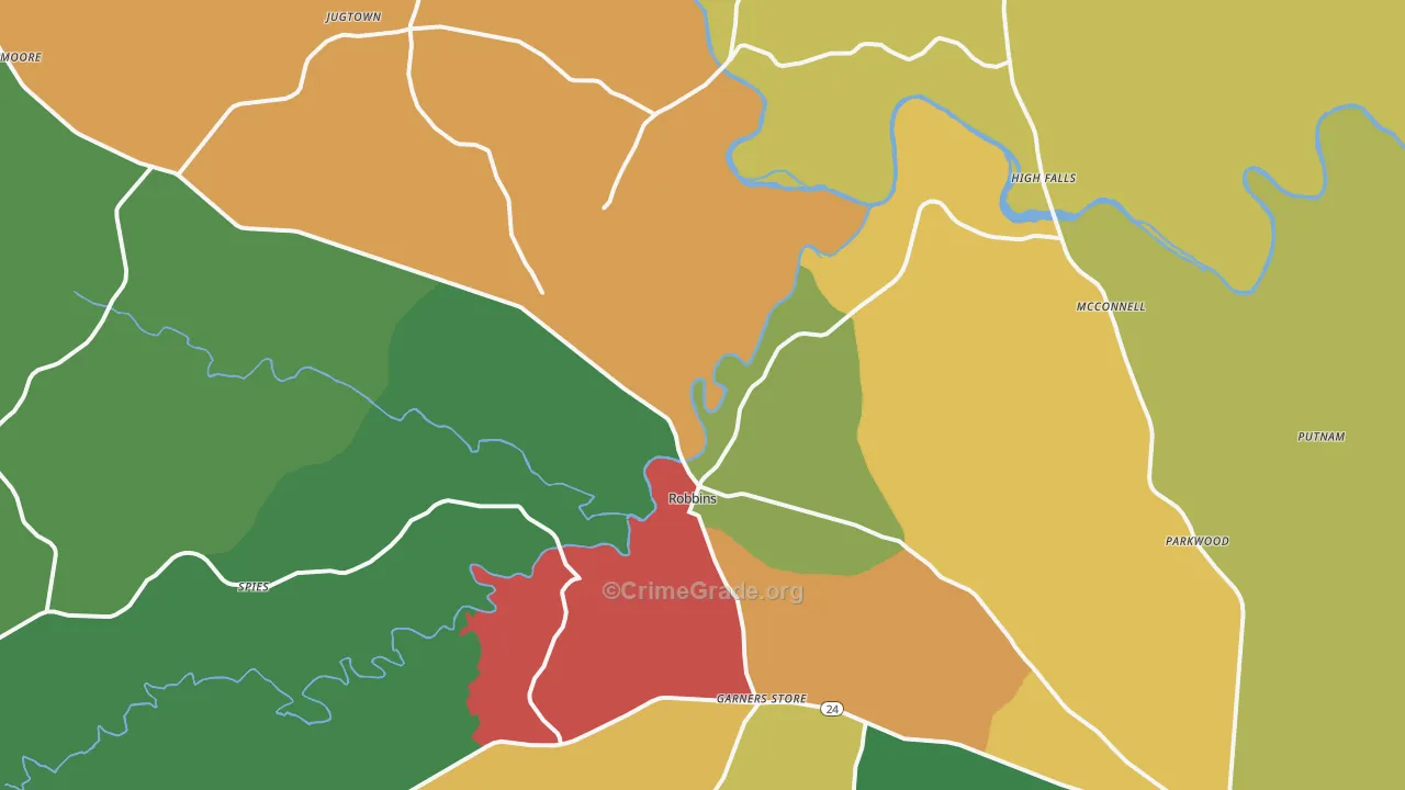 27325, NC Map of Theft Rates