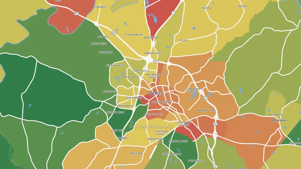 27330, NC Map of Theft Rates