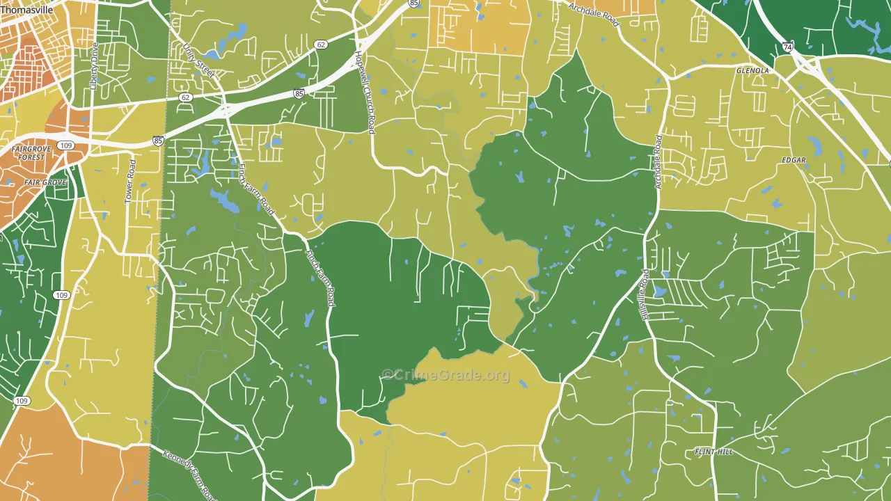 27370, NC Map of Theft Rates