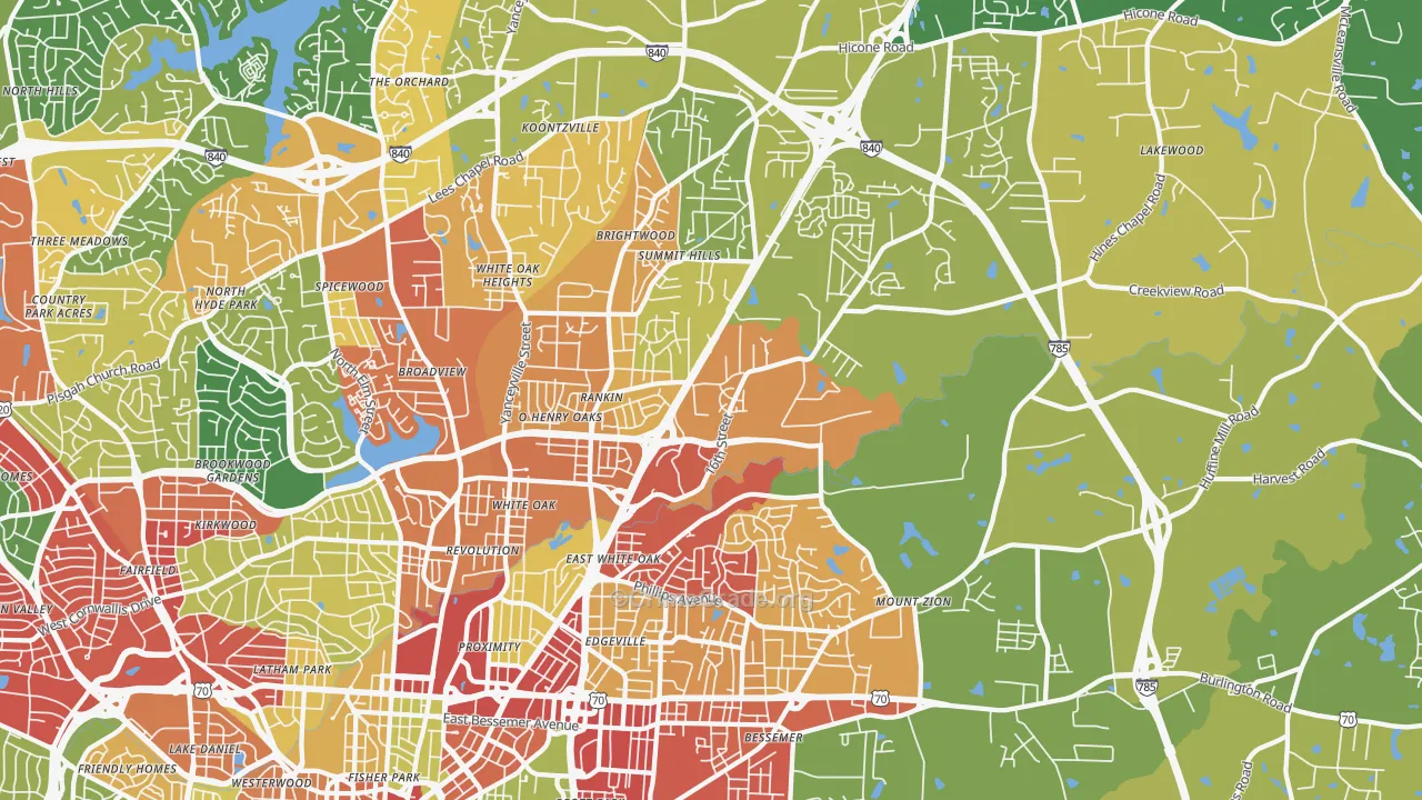 27405, NC Map of Theft Rates