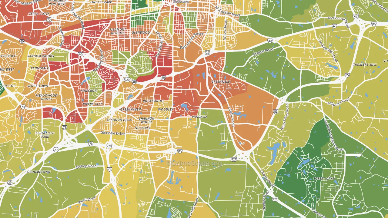 27406, NC Map of Theft Rates