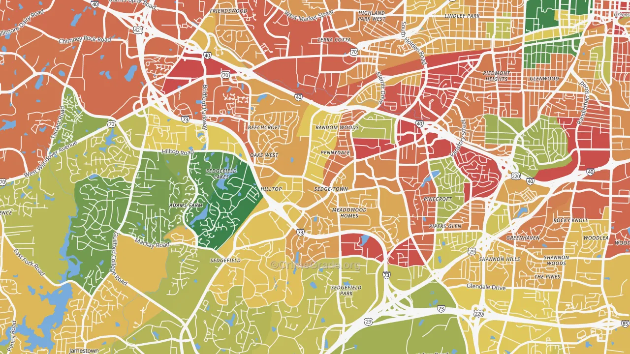 27407, NC Map of Theft Rates
