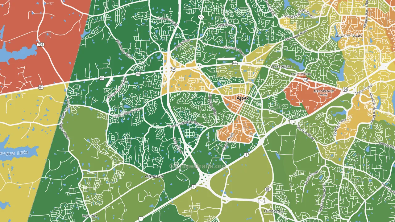 27502, NC Map of Theft Rates