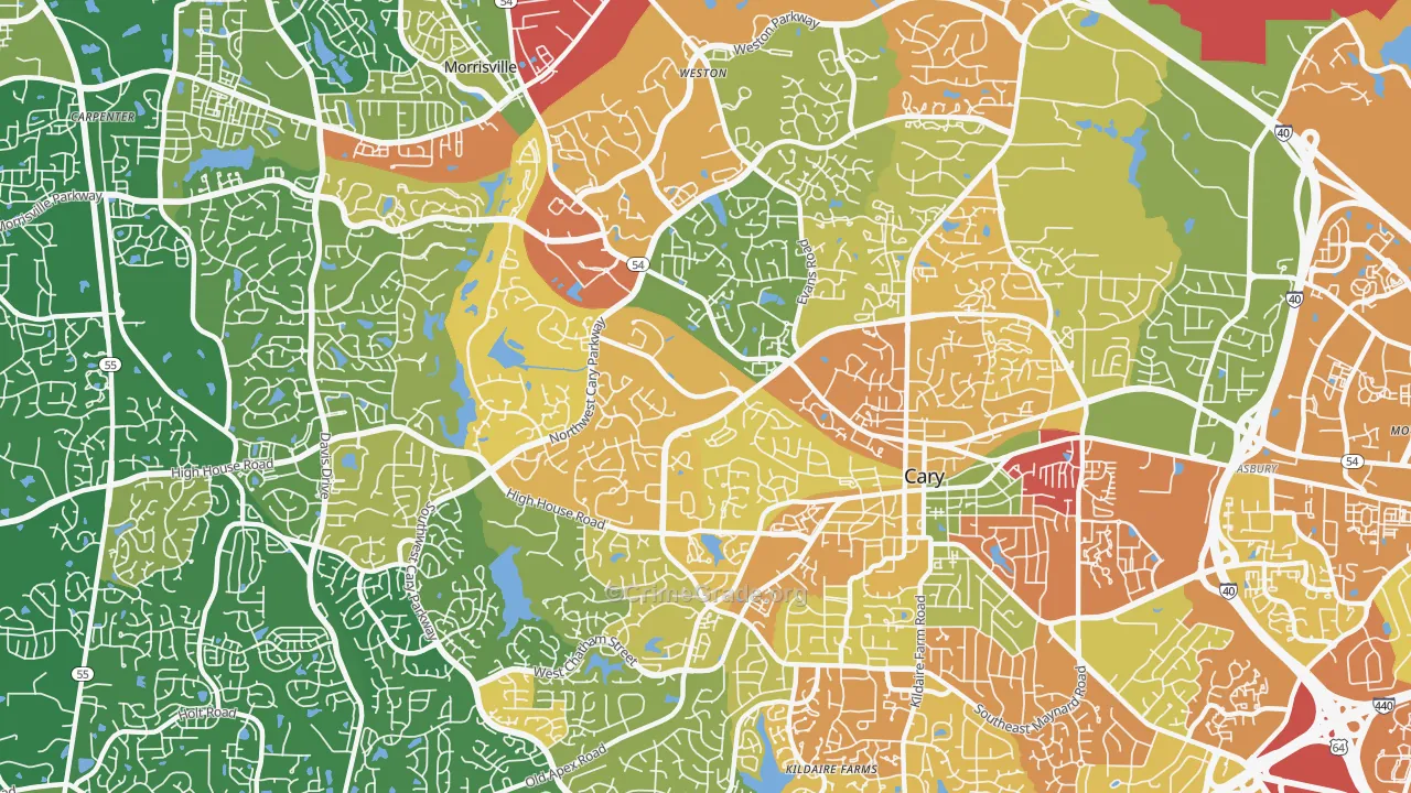 27513, NC Map of Theft Rates