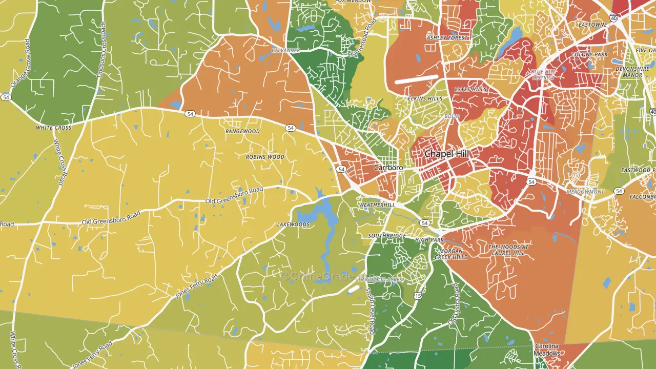 27516, NC Map of Theft Rates
