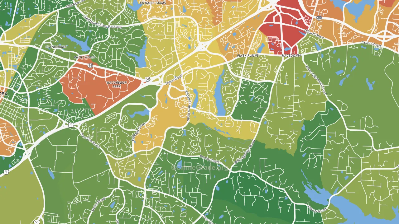 27518, NC Map of Theft Rates
