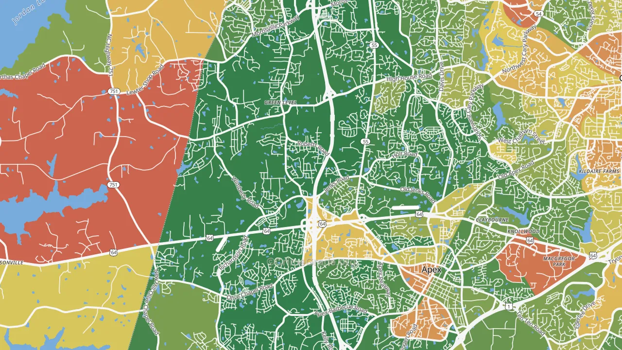 27523, NC Map of Theft Rates