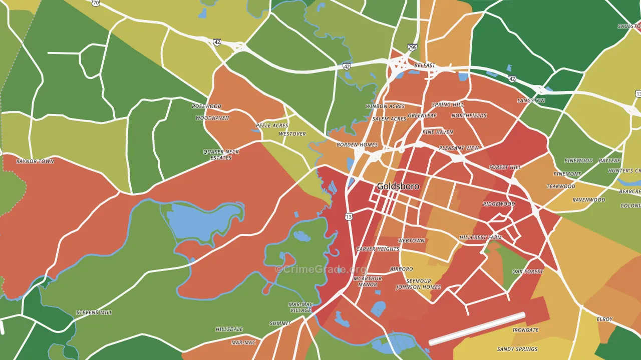 27530, NC Map of Theft Rates