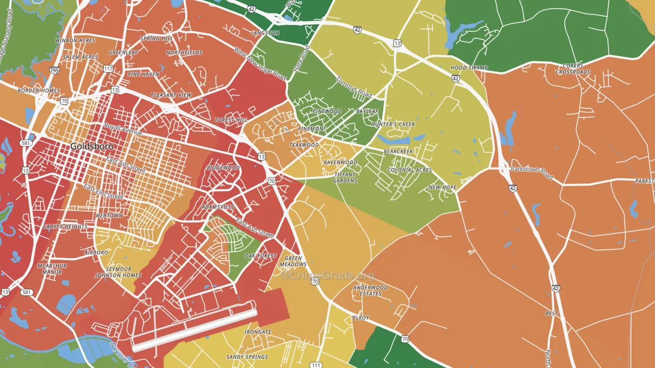 27534, NC Map of Theft Rates