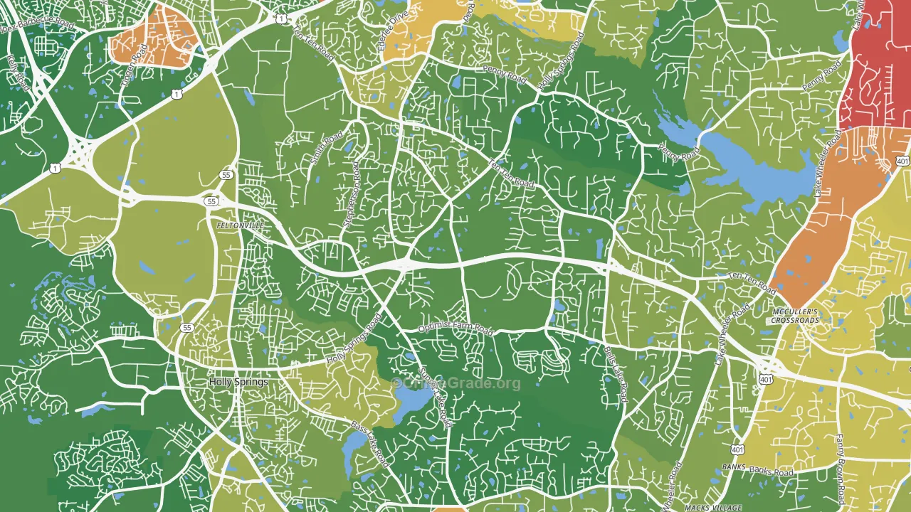 27539, NC Map of Theft Rates