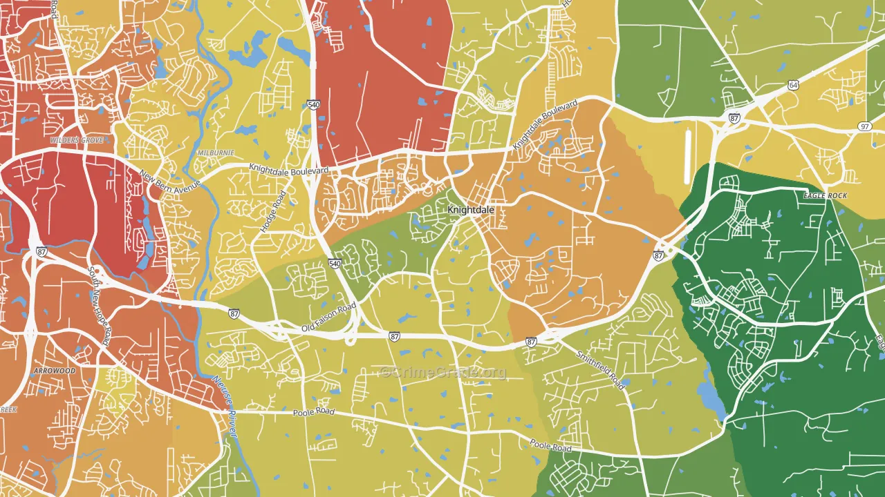 27545, NC Map of Theft Rates