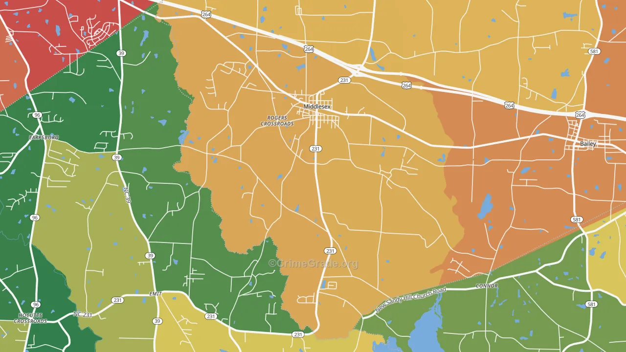 27557, NC Map of Theft Rates