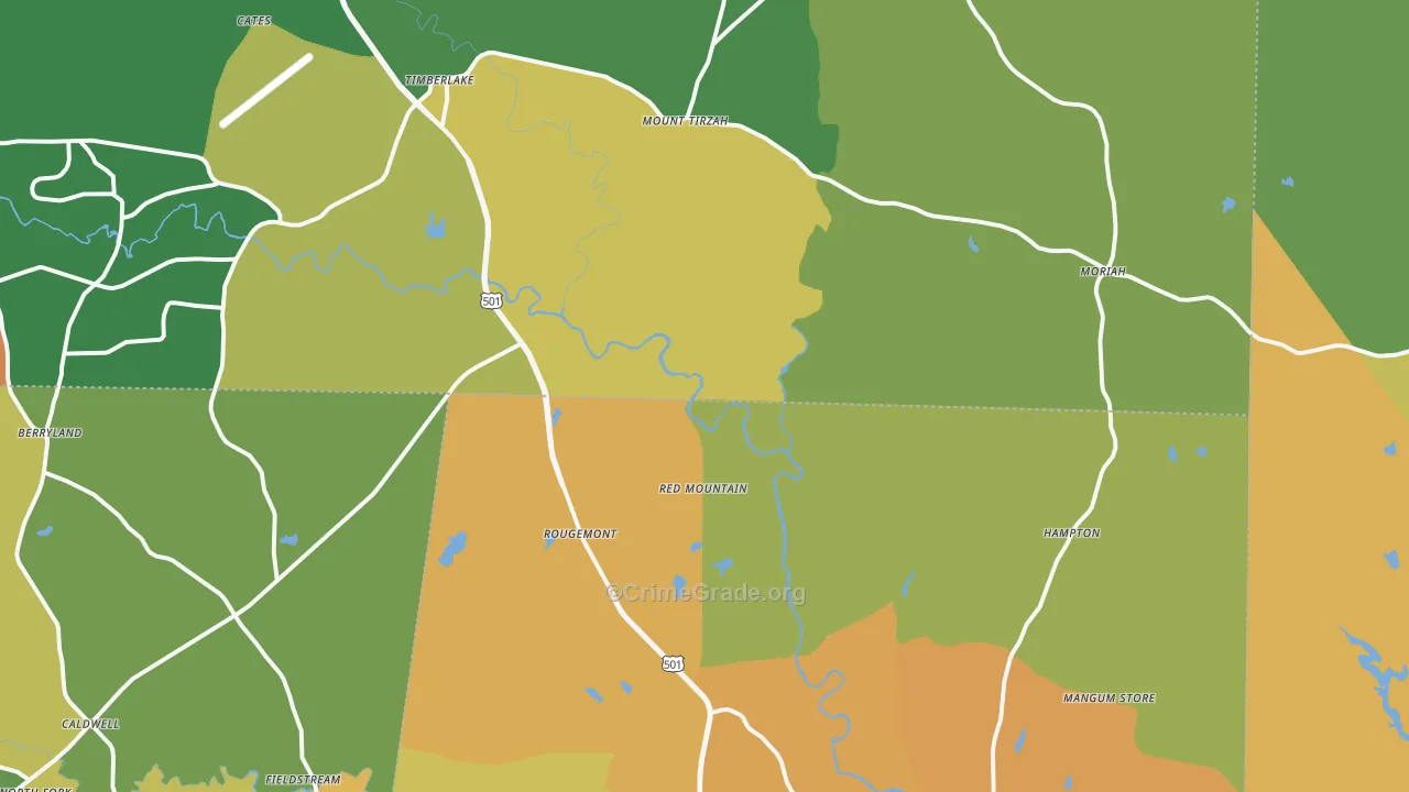 27572, NC Map of Theft Rates