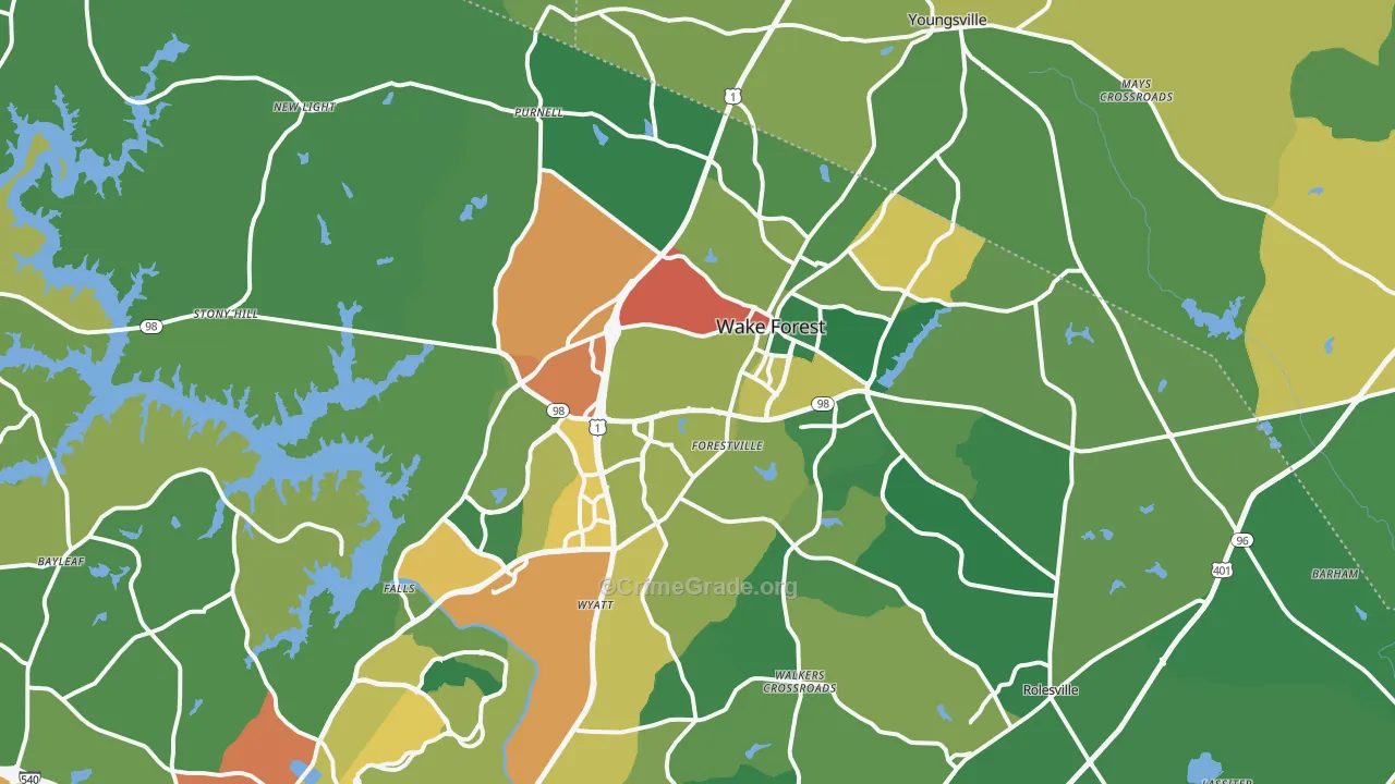 27587, NC Map of Theft Rates