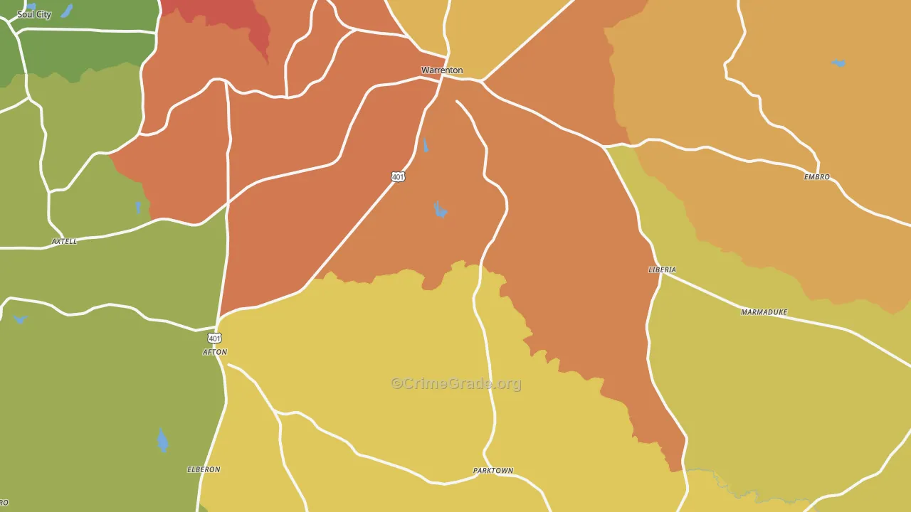 27589, NC Map of Theft Rates