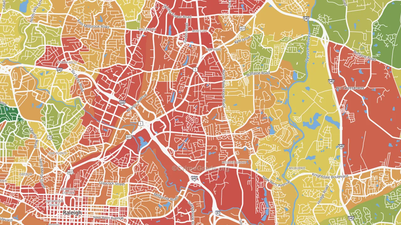 27604, NC Map of Theft Rates