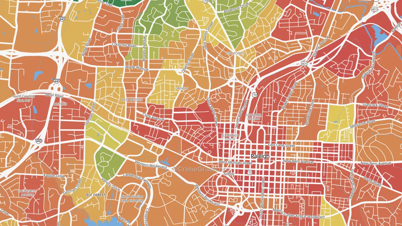 27605, NC Map of Theft Rates