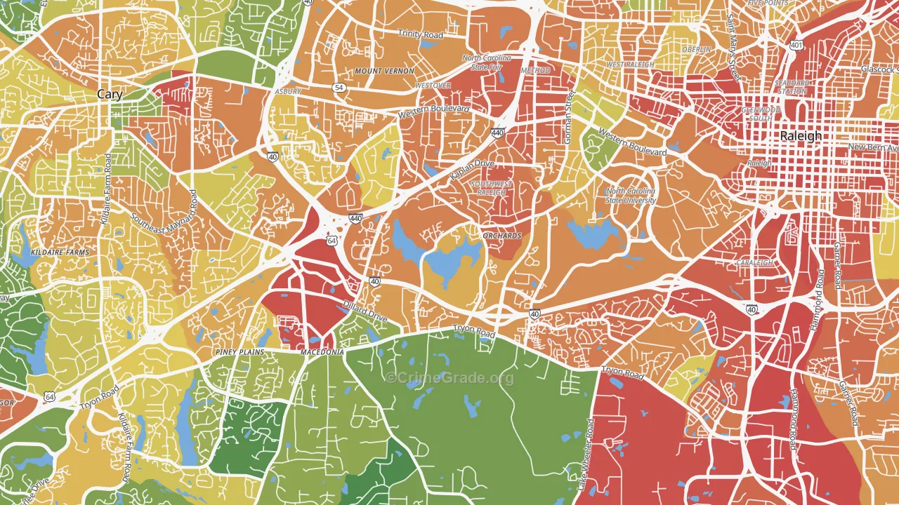 27606, NC Map of Theft Rates