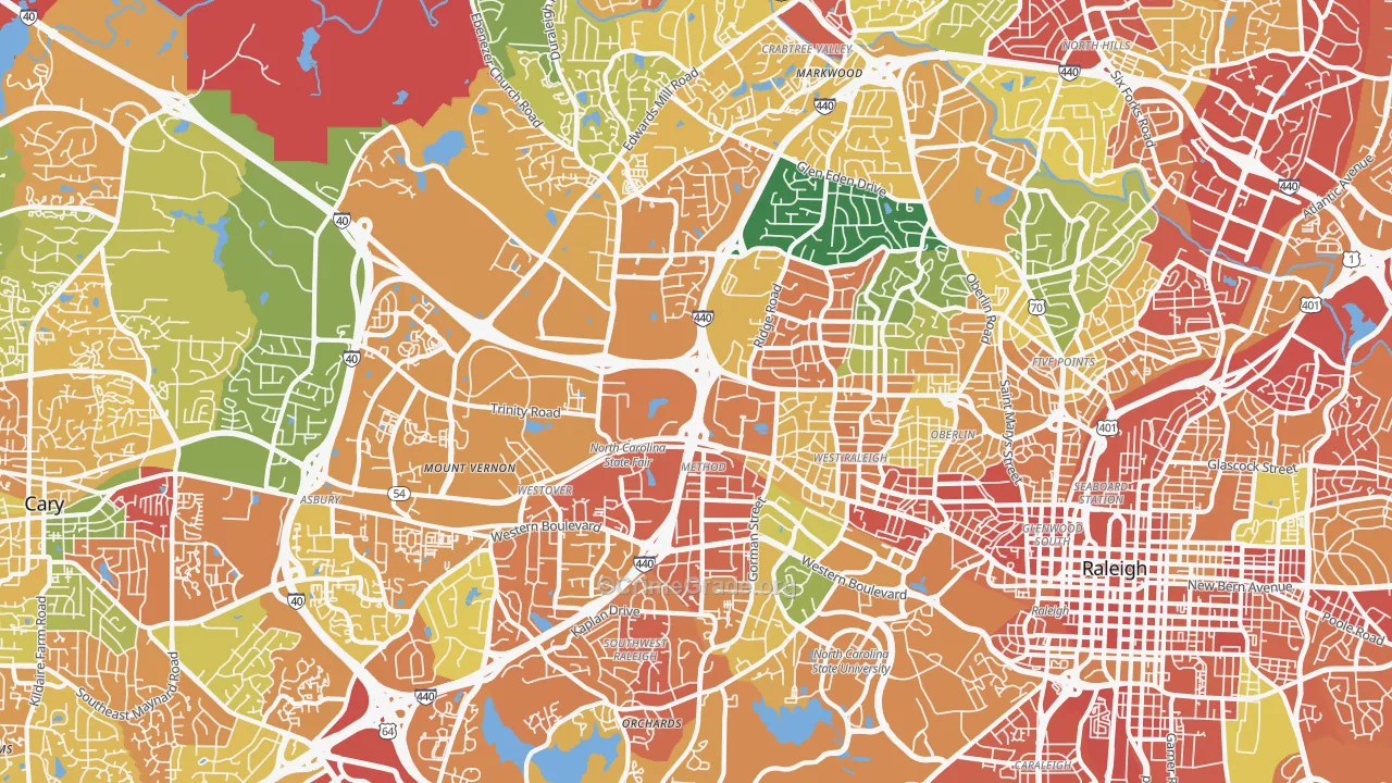 27607, NC Map of Theft Rates